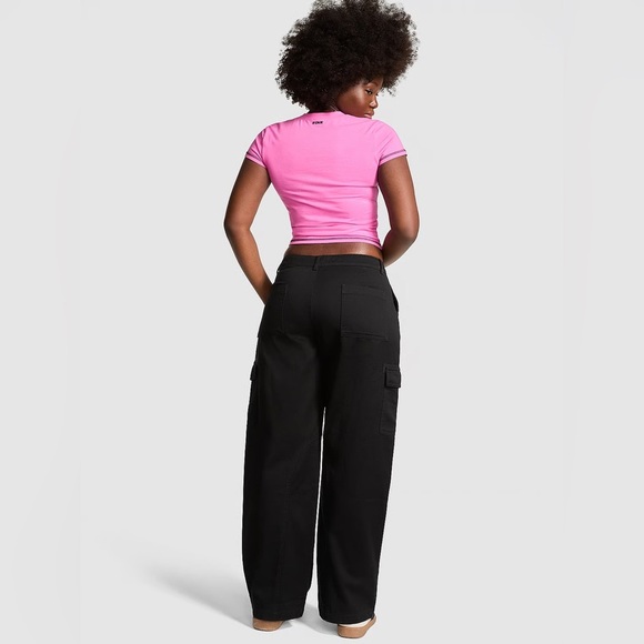 NWT Victoria’s Secret Pink Utility Cargo Pants Black - Size XL - Picture 11 of 11